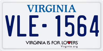 VA license plate VLE1564