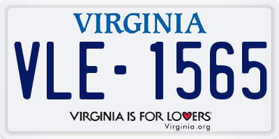 VA license plate VLE1565