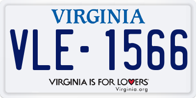 VA license plate VLE1566