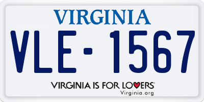 VA license plate VLE1567