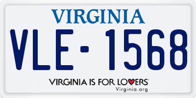 VA license plate VLE1568