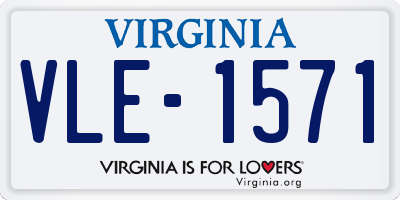 VA license plate VLE1571