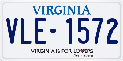 VA license plate VLE1572