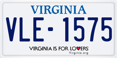 VA license plate VLE1575