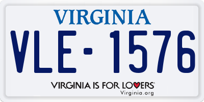 VA license plate VLE1576