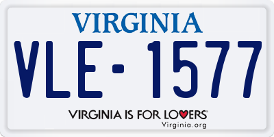 VA license plate VLE1577