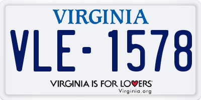 VA license plate VLE1578
