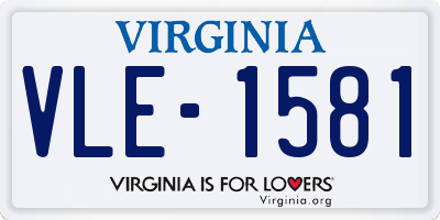 VA license plate VLE1581