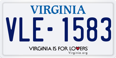 VA license plate VLE1583