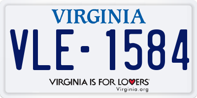 VA license plate VLE1584