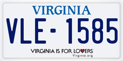 VA license plate VLE1585