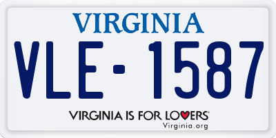 VA license plate VLE1587