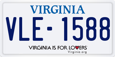 VA license plate VLE1588