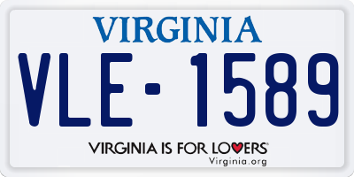 VA license plate VLE1589