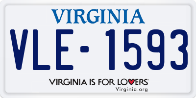 VA license plate VLE1593