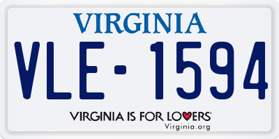 VA license plate VLE1594