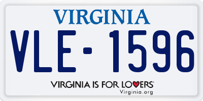 VA license plate VLE1596
