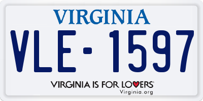 VA license plate VLE1597