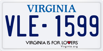 VA license plate VLE1599