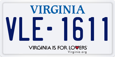 VA license plate VLE1611