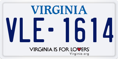 VA license plate VLE1614