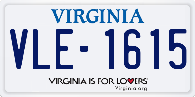 VA license plate VLE1615