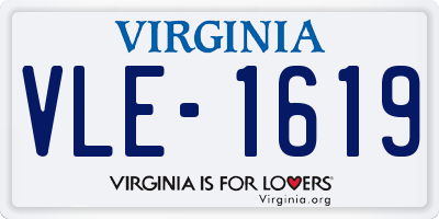 VA license plate VLE1619