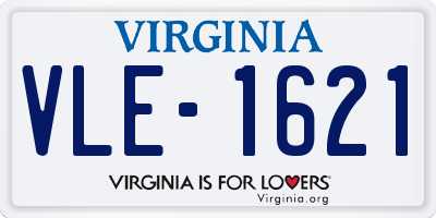 VA license plate VLE1621