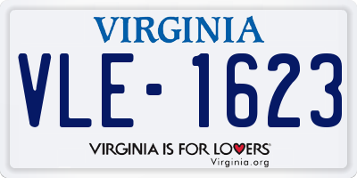 VA license plate VLE1623