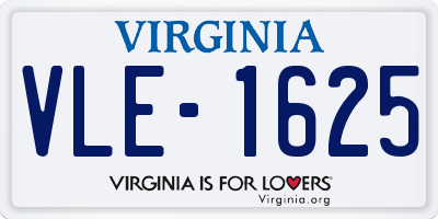 VA license plate VLE1625