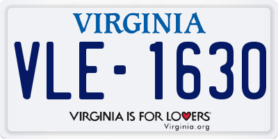 VA license plate VLE1630