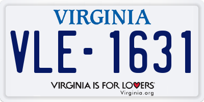VA license plate VLE1631