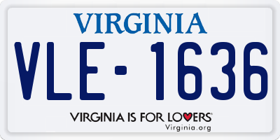 VA license plate VLE1636