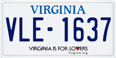 VA license plate VLE1637