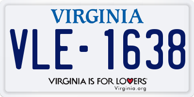 VA license plate VLE1638
