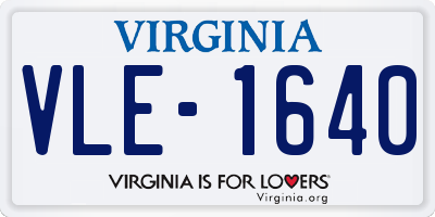 VA license plate VLE1640