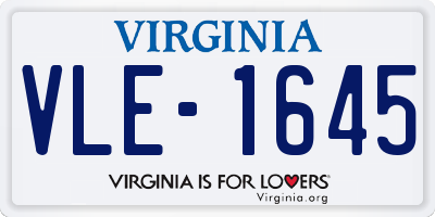 VA license plate VLE1645