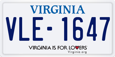VA license plate VLE1647