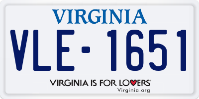VA license plate VLE1651