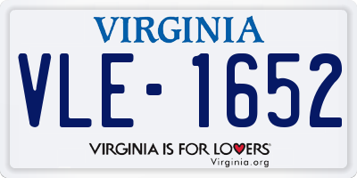 VA license plate VLE1652