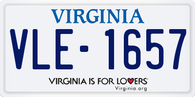 VA license plate VLE1657