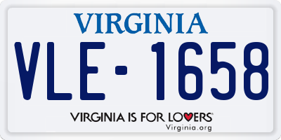 VA license plate VLE1658