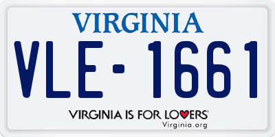 VA license plate VLE1661
