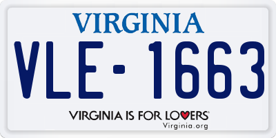 VA license plate VLE1663