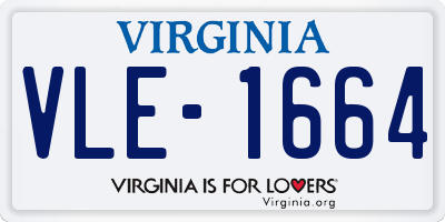 VA license plate VLE1664