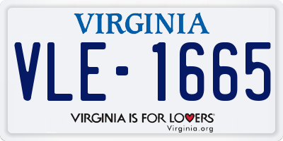 VA license plate VLE1665