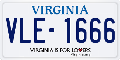 VA license plate VLE1666