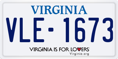 VA license plate VLE1673