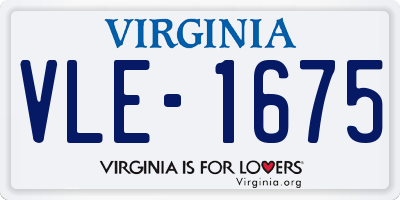 VA license plate VLE1675