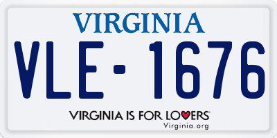 VA license plate VLE1676